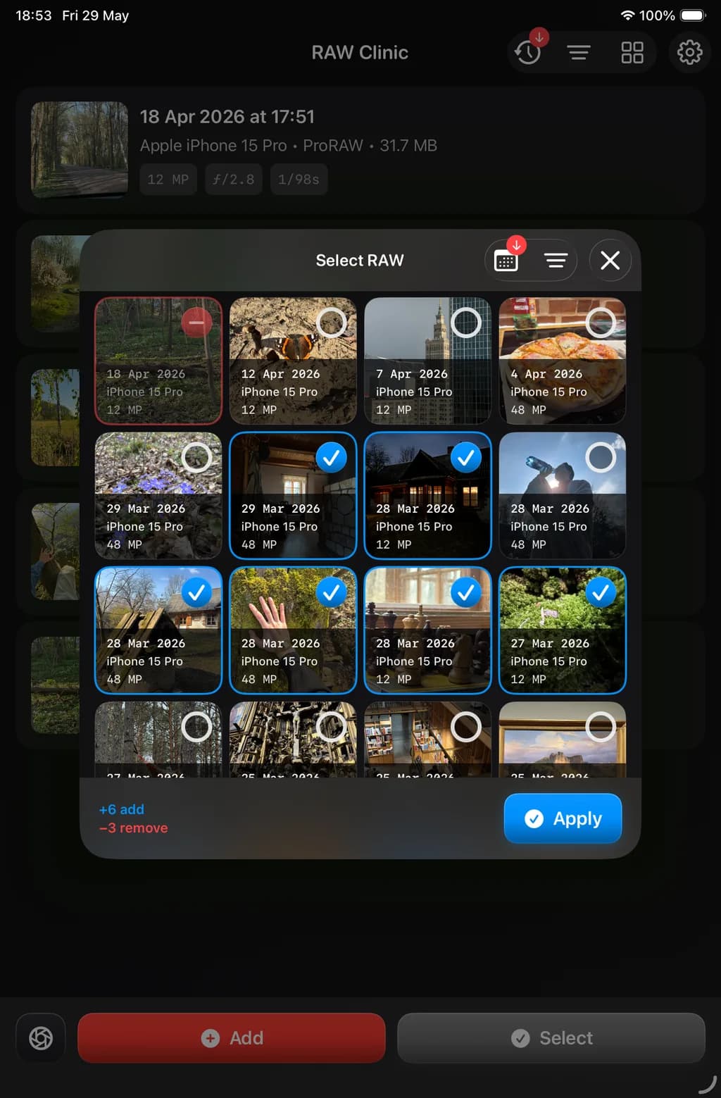 RAW Clinic on iPad